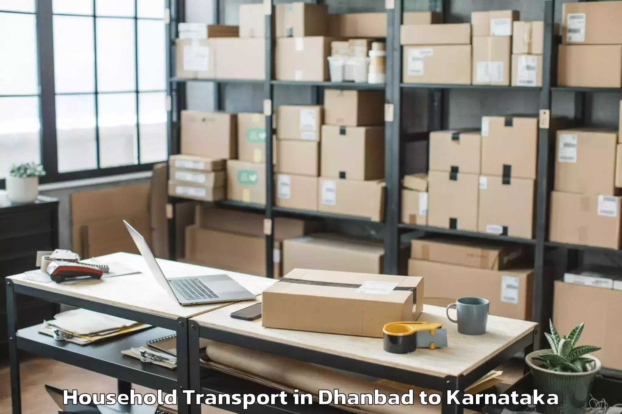 Professional Dhanbad to Hirebettu Household Transport